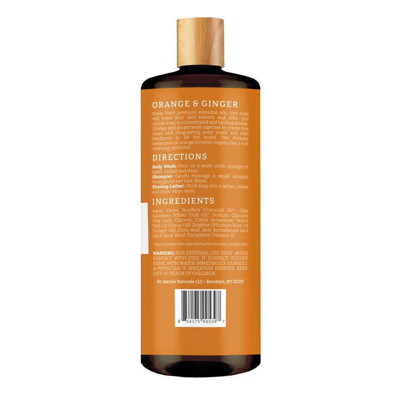 Orange & Ginger Boost Castile Body Wash – Dr. Jacobs Naturals