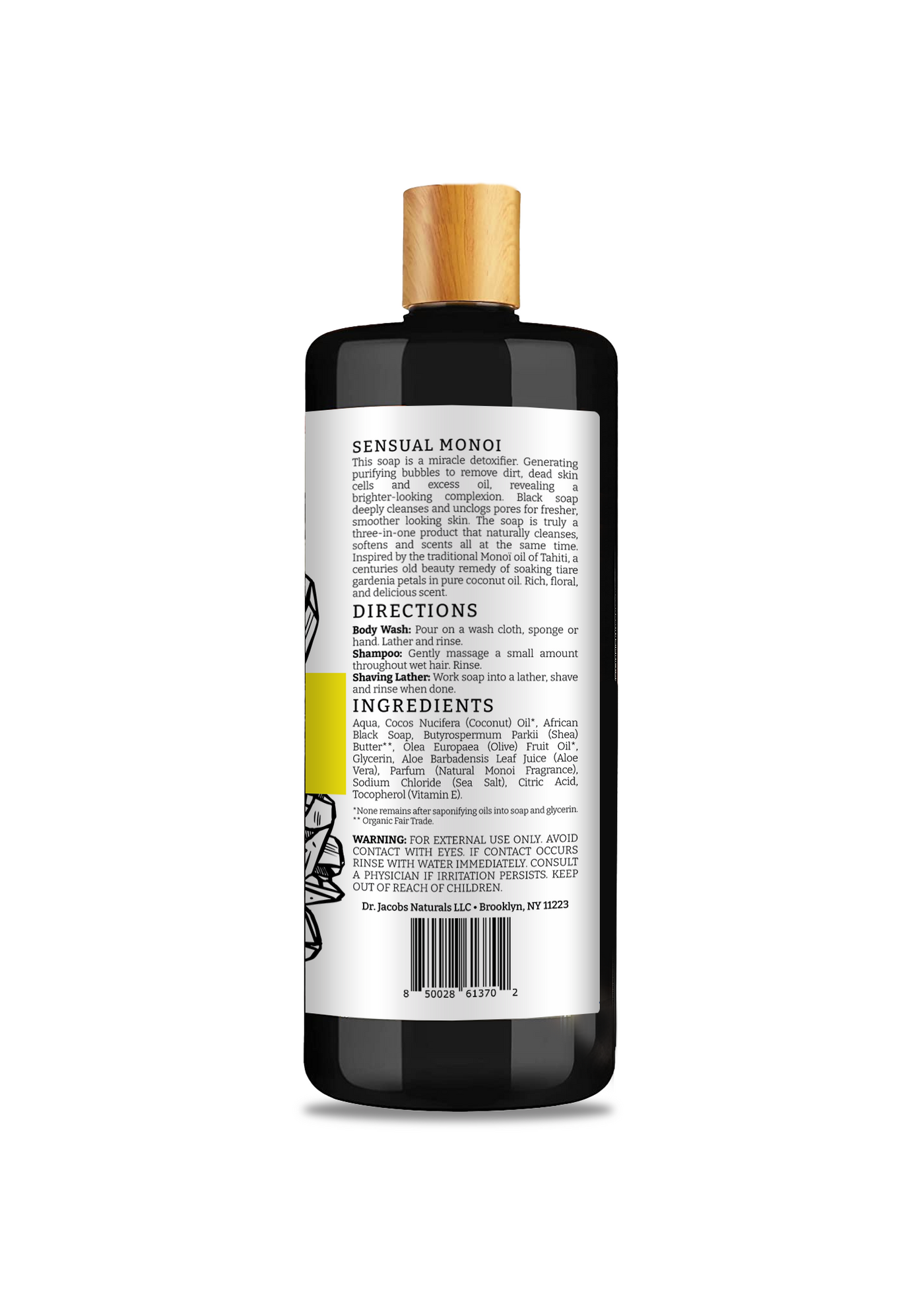 Sensual Monoi Black Soap Glow Body Wash – Dr. Jacobs Naturals
